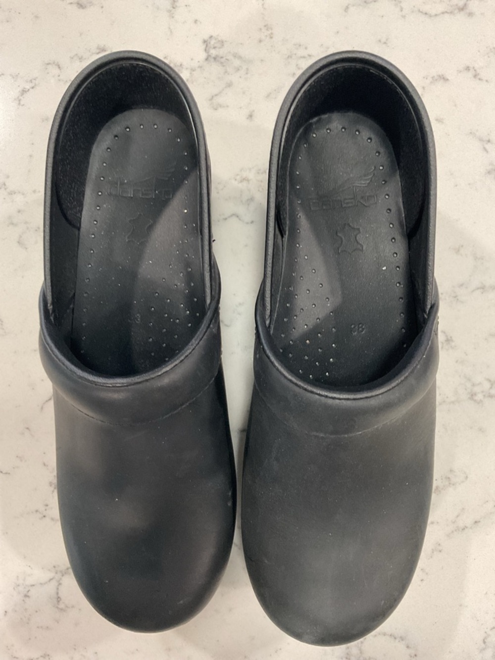 Dansko Women’s Professional Black Box Leather Clog Size 38 US 7.5